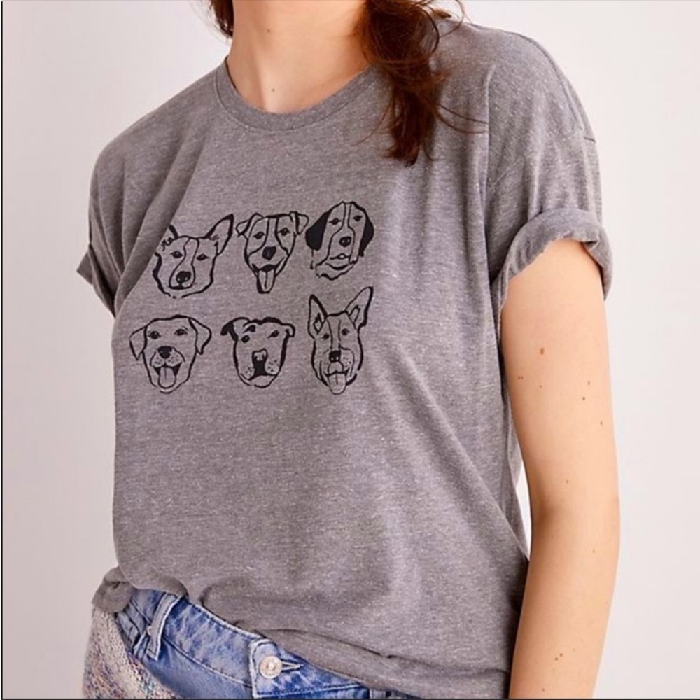 Anthropologie Maeve Dog Face Tee